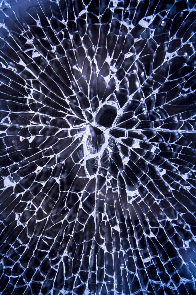 broken glass, shattered, glass