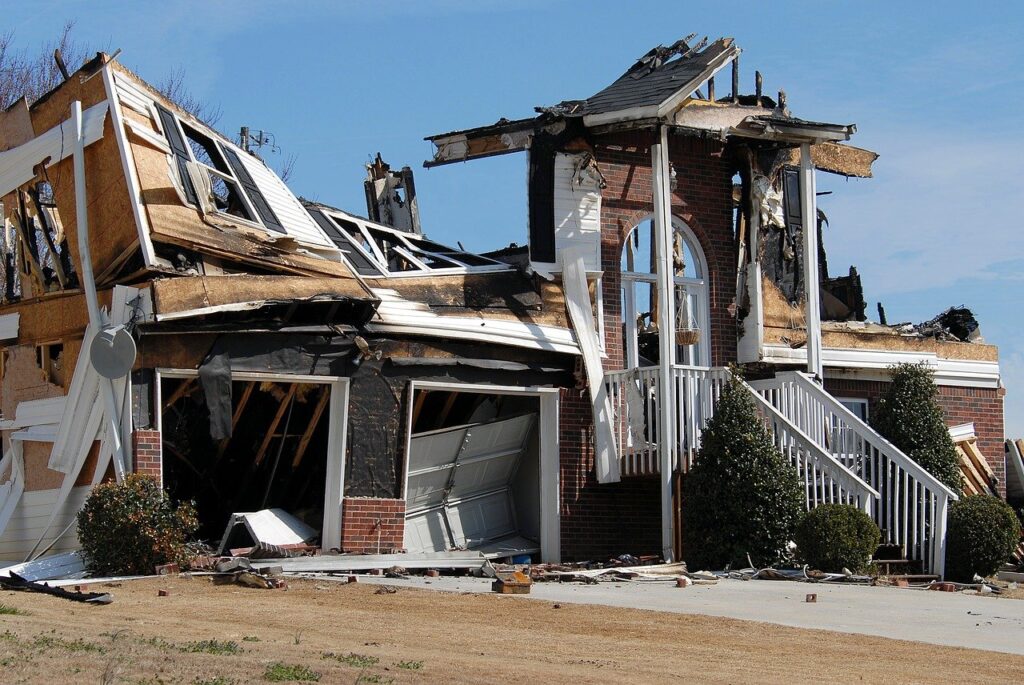 house fire, home, fire